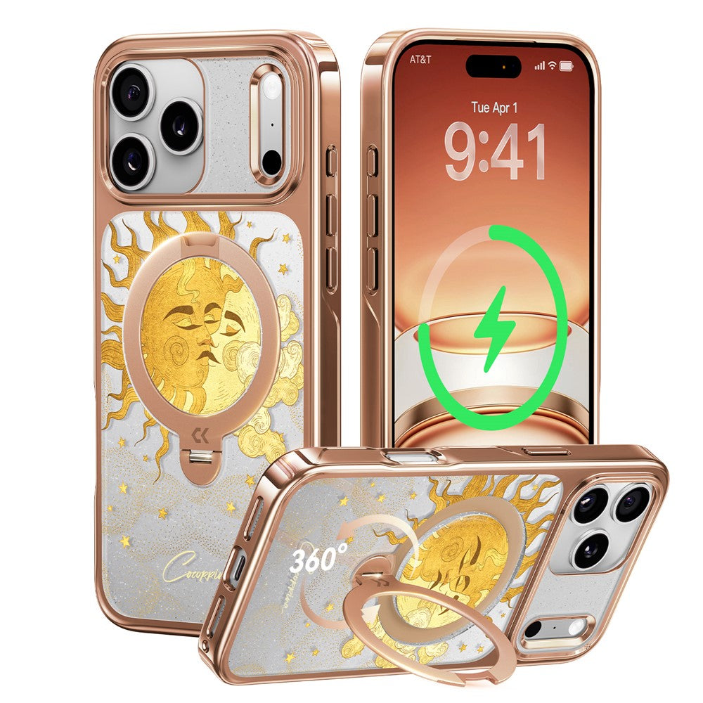 CASEKOO Tarot Series for iPhone 18 Pro / 17 Pro Magnetic Case UV 3D Printing PC + TPU Phone Cover with Ring Holder Kickstand