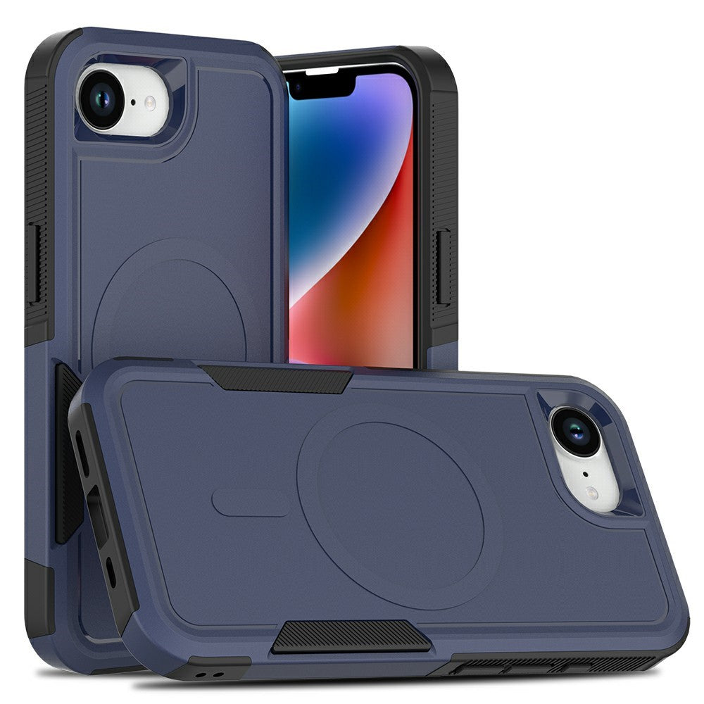 Magnetic Phone Case For iPhone 17e  /  16e Shockproof PC + TPU Cover with High-Alumina Tempered Glass Screen Protector