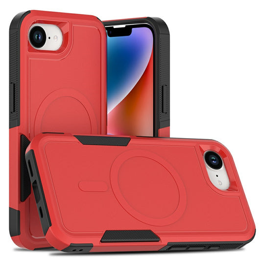 Magnetic Phone Case For iPhone 17e  /  16e Shockproof PC + TPU Cover with High-Alumina Tempered Glass Screen Protector