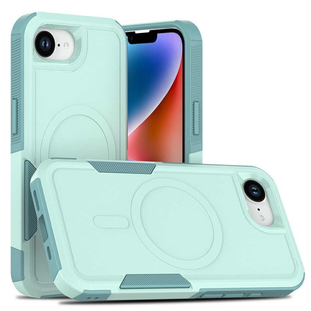 Magnetic Phone Case For iPhone 17e  /  16e Shockproof PC + TPU Cover with High-Alumina Tempered Glass Screen Protector