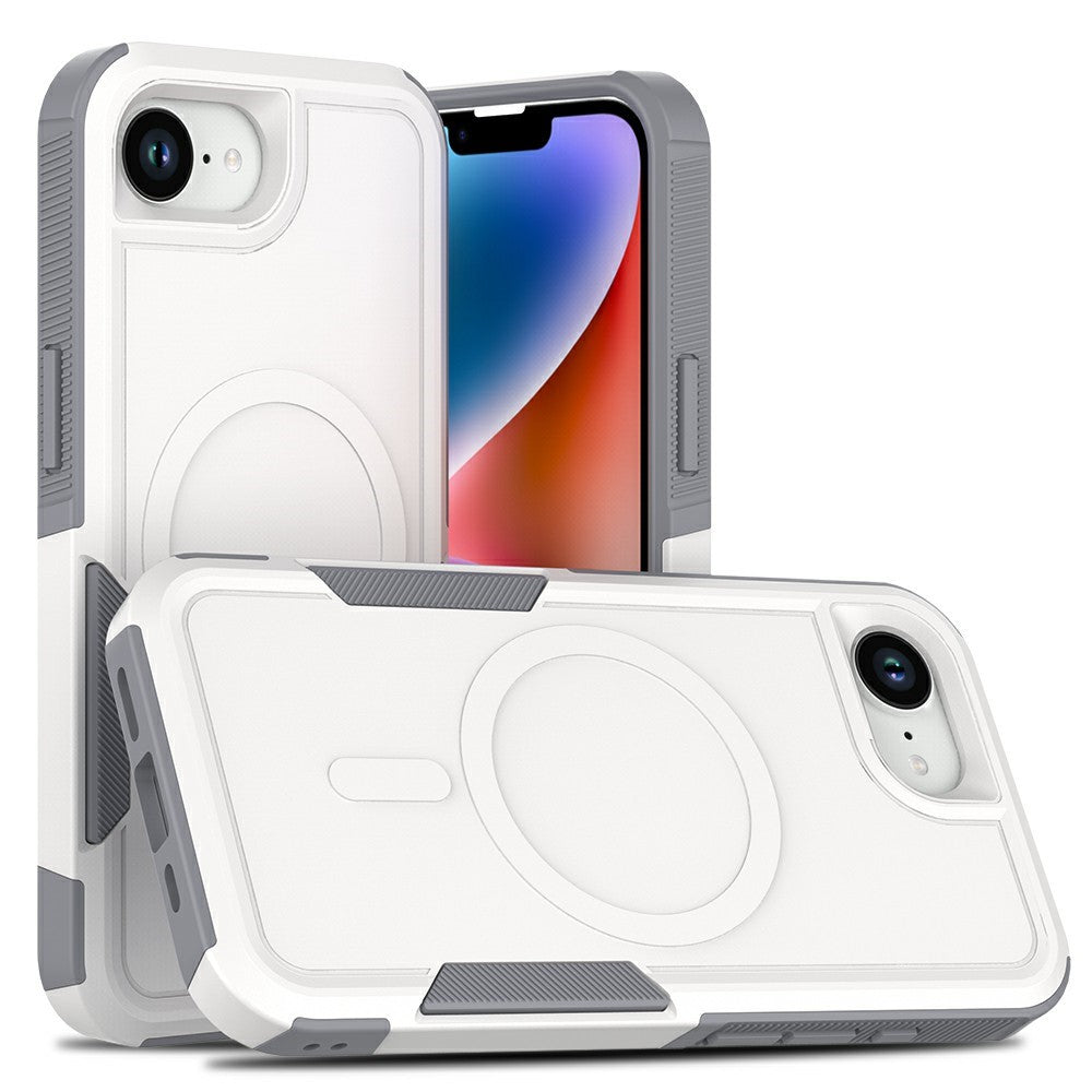 Magnetic Phone Case For iPhone 17e  /  16e Shockproof PC + TPU Cover with High-Alumina Tempered Glass Screen Protector