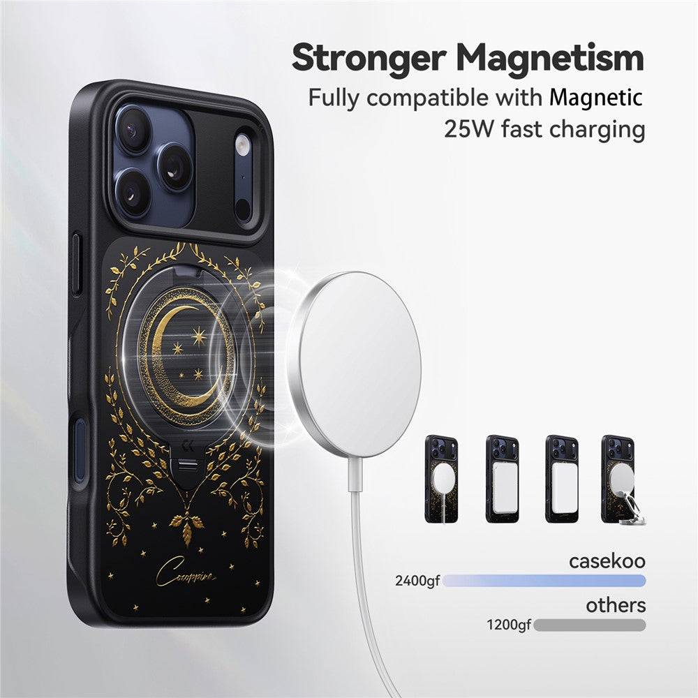 CASEKOO Tarot Series for iPhone 18 Pro Max / 17 Pro Max Magnetic Case Rotating Ring Kickstand PC + TPU Shockproof Cover