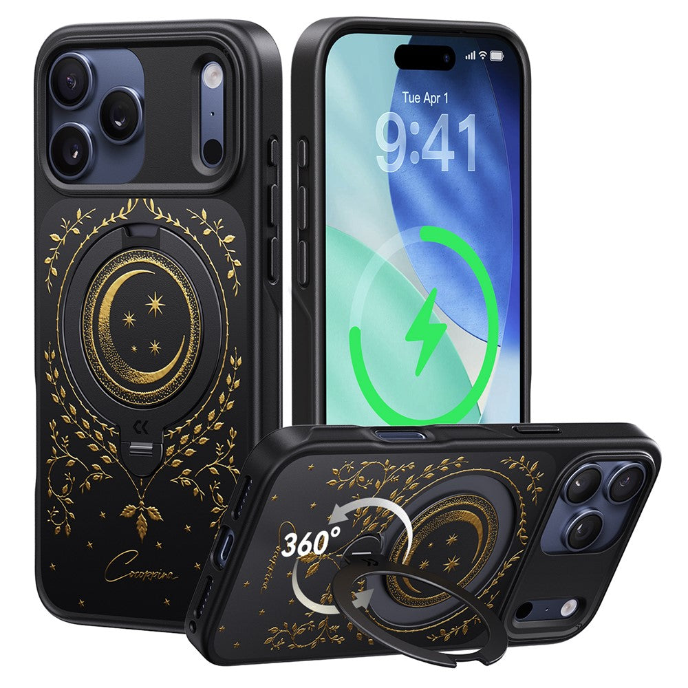 CASEKOO Tarot Series for iPhone 18 Pro / 17 Pro Magnetic Case Rotating Ring Kickstand PC + TPU Shockproof Cover