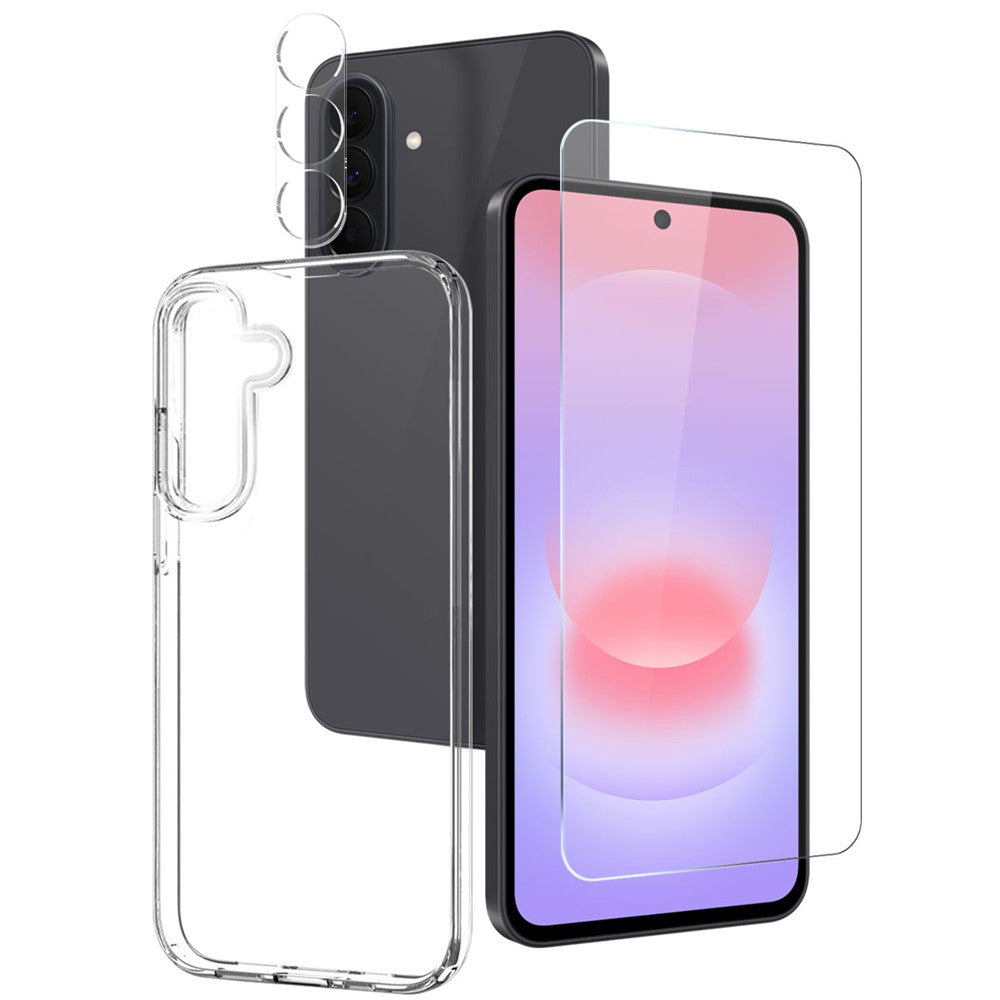 NORTHJO For Samsung Galaxy A27 5G TPU Phone Case Set with Front Screen Protector + Lens Film