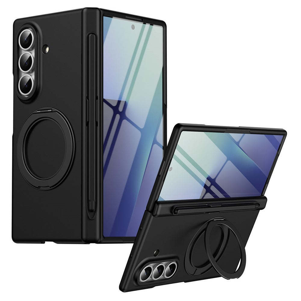 For Samsung Galaxy Z Fold8 Ultra Rotary Kickstand PC Phone Cover with Tempered Glass Film / Stylus