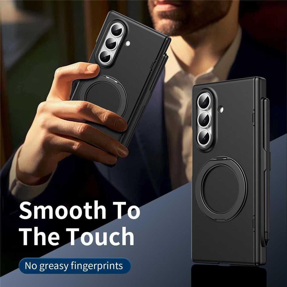 For Samsung Galaxy Z Fold8 Ultra Rotary Kickstand PC Phone Cover with Tempered Glass Film / Stylus