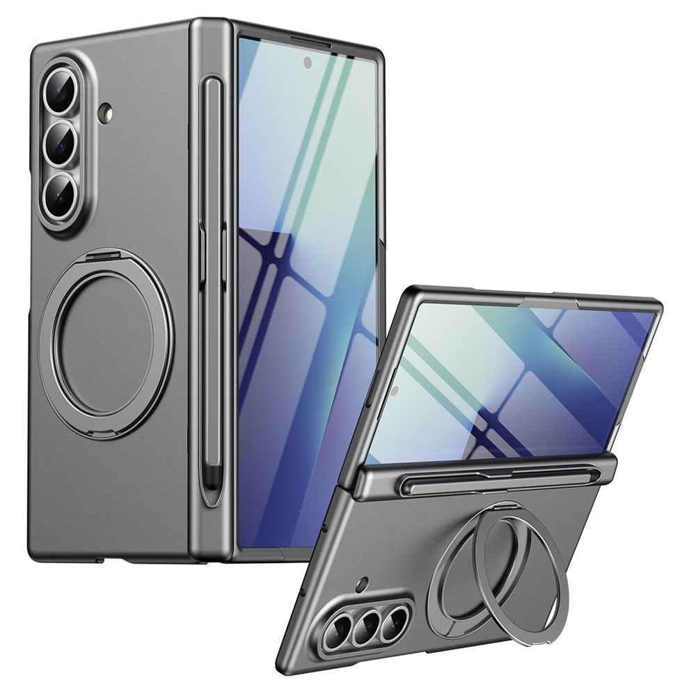 For Samsung Galaxy Z Fold8 Ultra Rotary Kickstand PC Phone Cover with Tempered Glass Film / Stylus