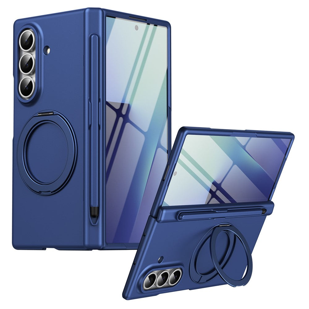 For Samsung Galaxy Z Fold8 Ultra Rotary Kickstand PC Phone Cover with Tempered Glass Film / Stylus