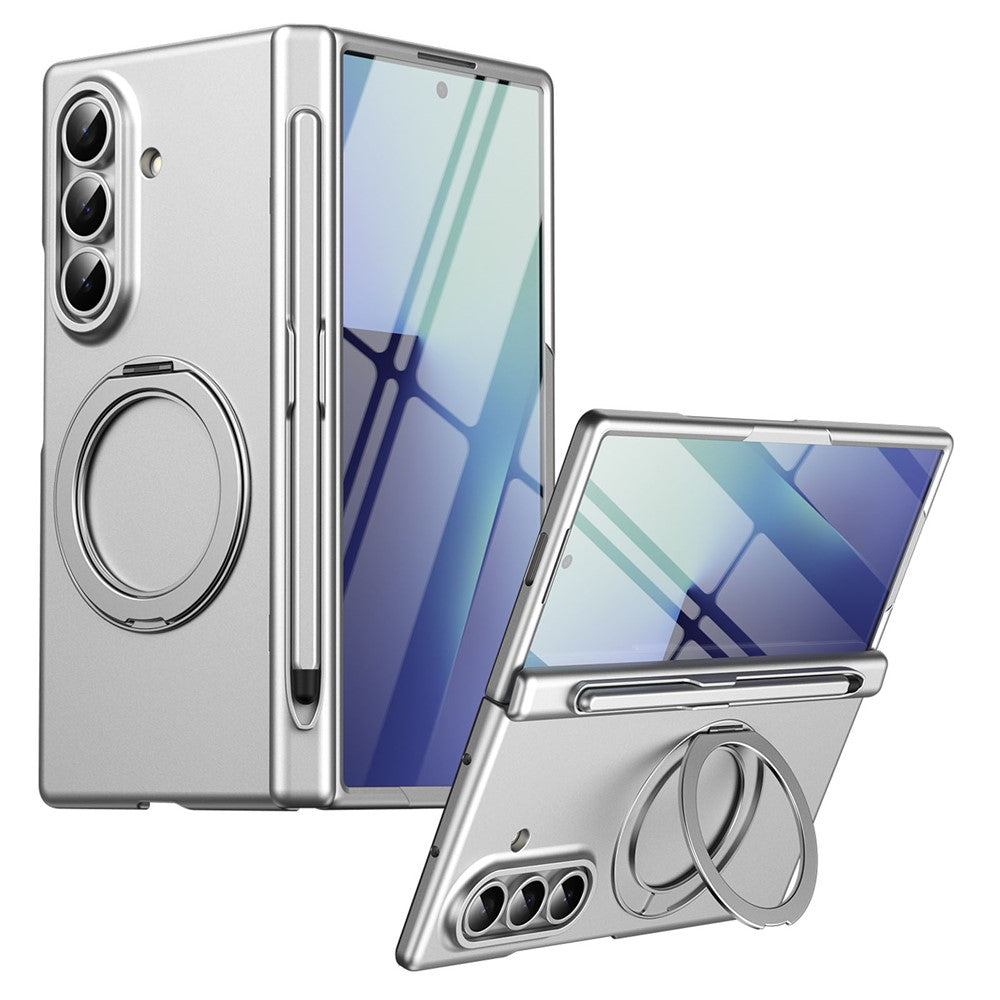 For Samsung Galaxy Z Fold8 Ultra Rotary Kickstand PC Phone Cover with Tempered Glass Film / Stylus