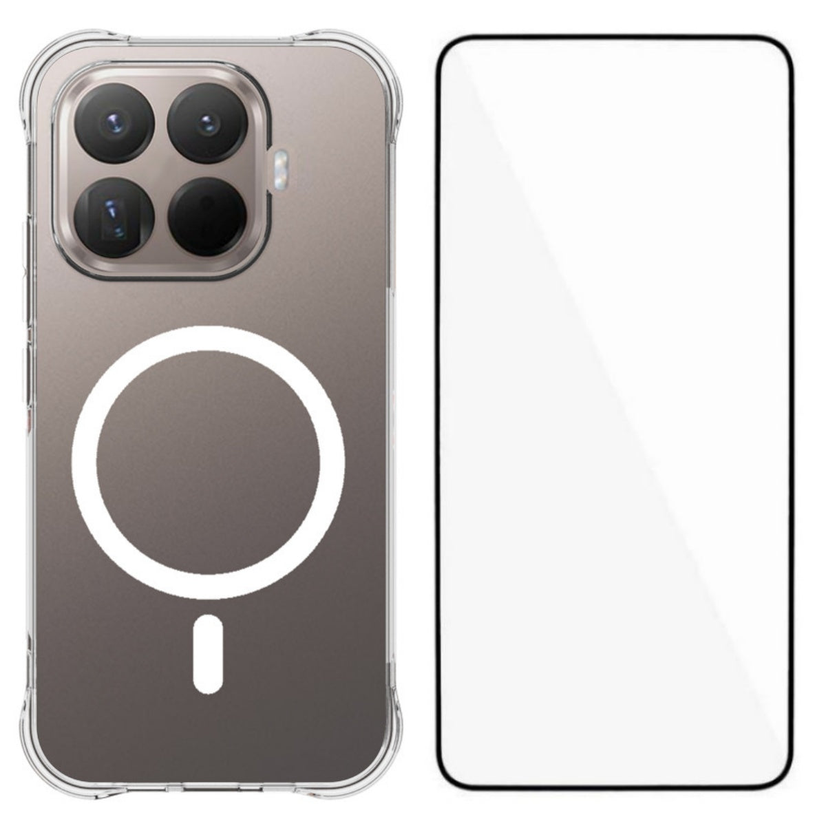 WANLONFENG for Xiaomi 17T Pro WL2 Series 2.0mm Magnetic Case Clear TPU Phone Back Cover with Screen Film