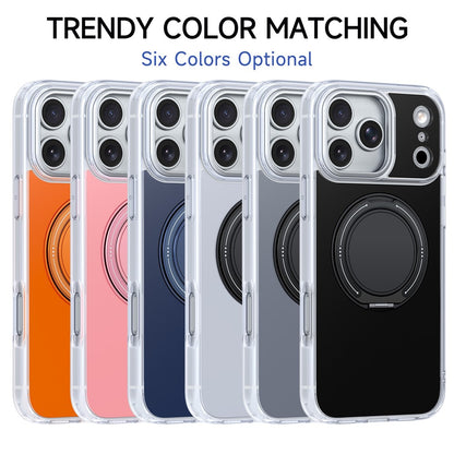 For iPhone 17 Pro Max Case Rotating Ring Holder Kickstand TPU + Acrylic Shockproof Phone Cover