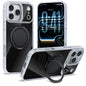 For iPhone 17 Pro Max Case Rotating Ring Holder Kickstand TPU + Acrylic Shockproof Phone Cover