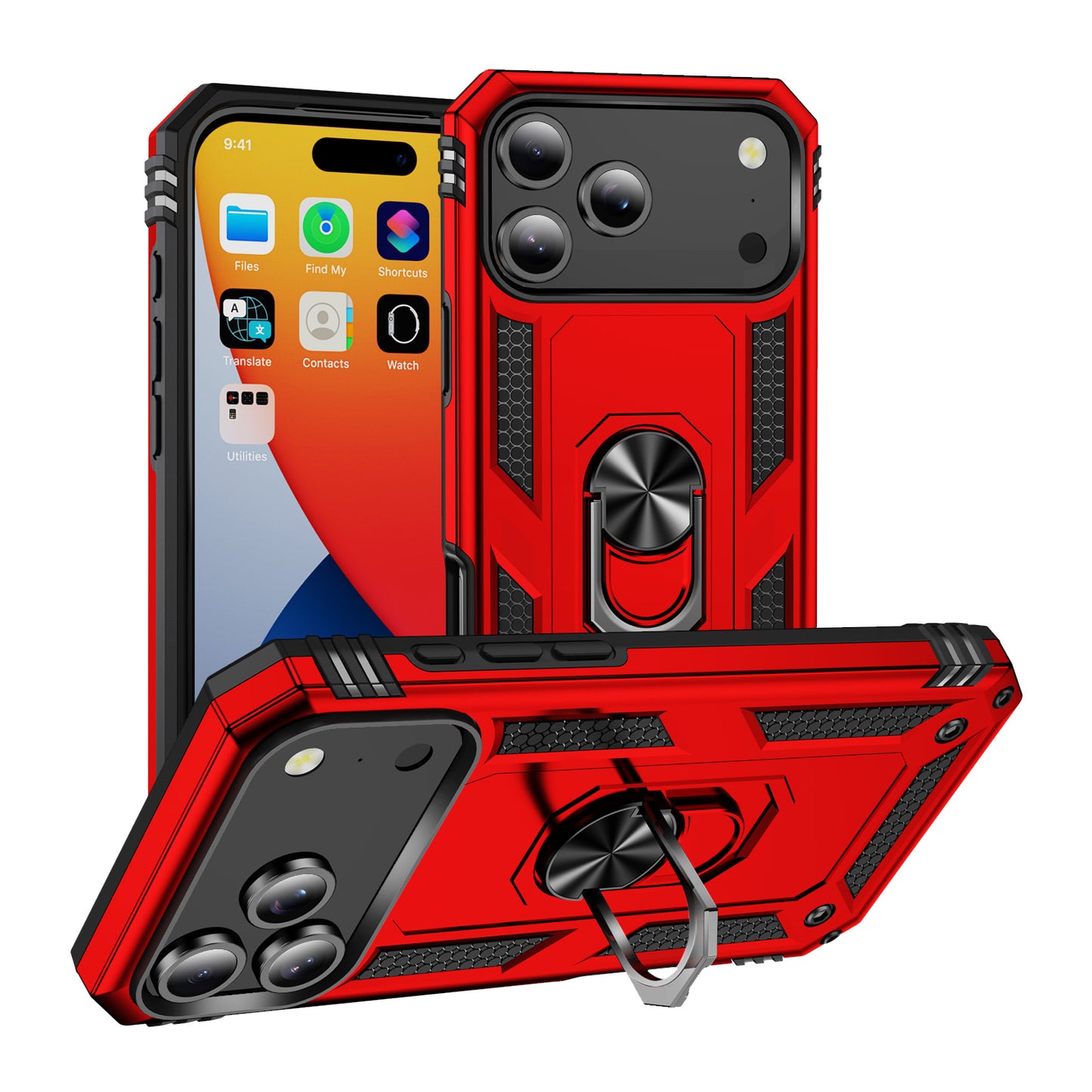 For iPhone 18 Pro Max / 17 Pro Max Case PC + TPU Phone Cover with Kickstand