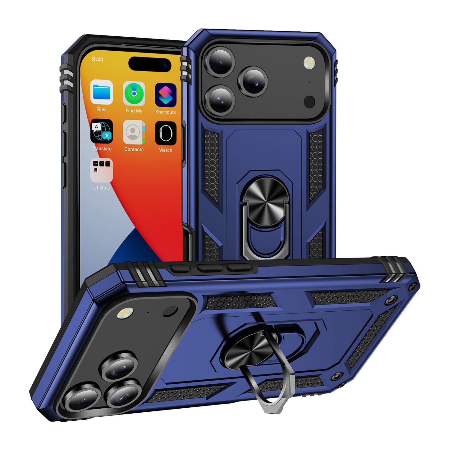 For iPhone 18 Pro Max / 17 Pro Max Case PC + TPU Phone Cover with Kickstand