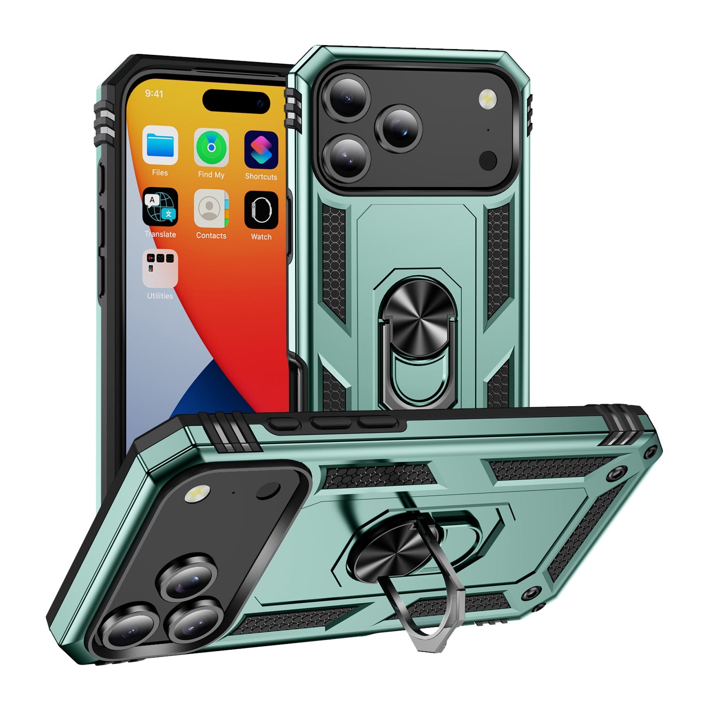 For iPhone 18 Pro Max / 17 Pro Max Case PC + TPU Phone Cover with Kickstand