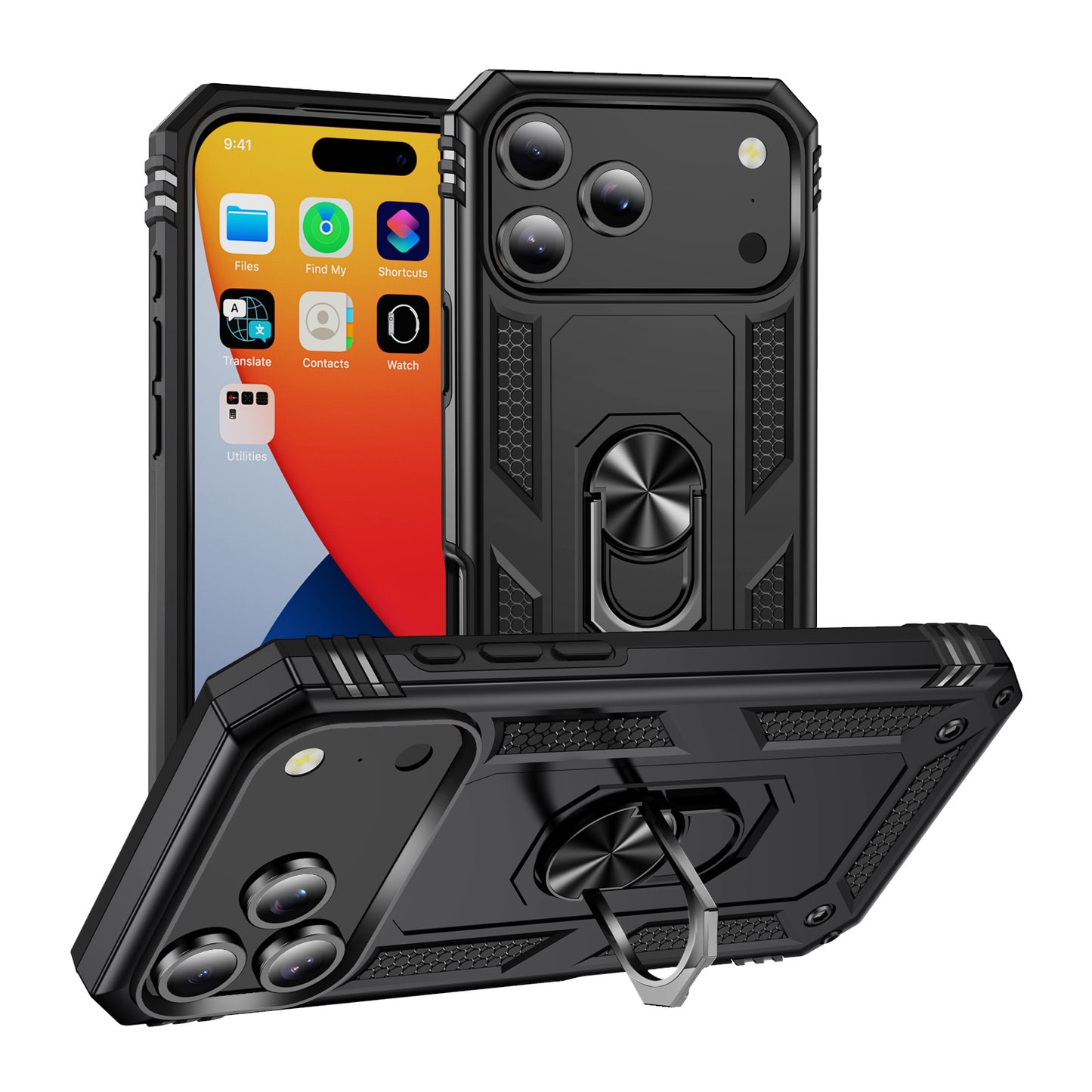 For iPhone 18 Pro / 17 Pro Case PC + TPU Phone Cover with Kickstand