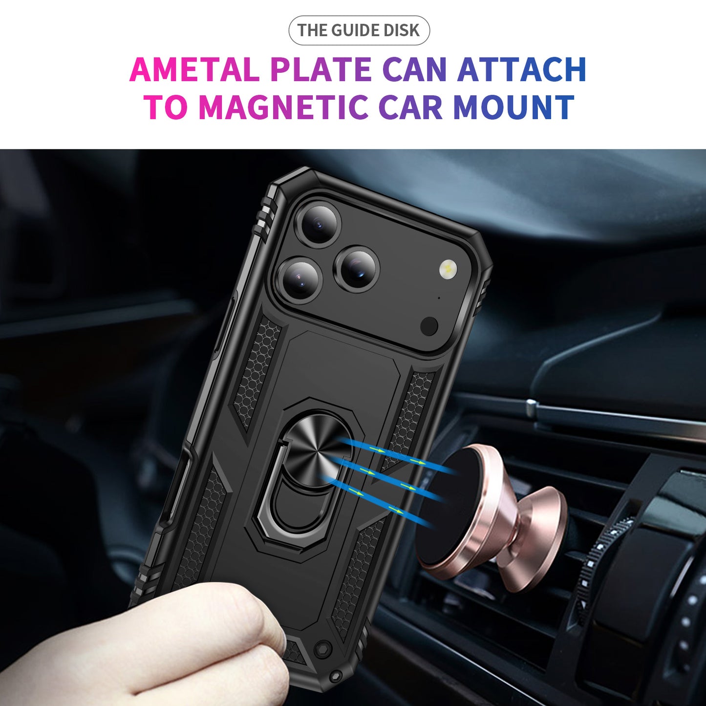 For iPhone 18 Pro / 17 Pro Case PC + TPU Phone Cover with Kickstand