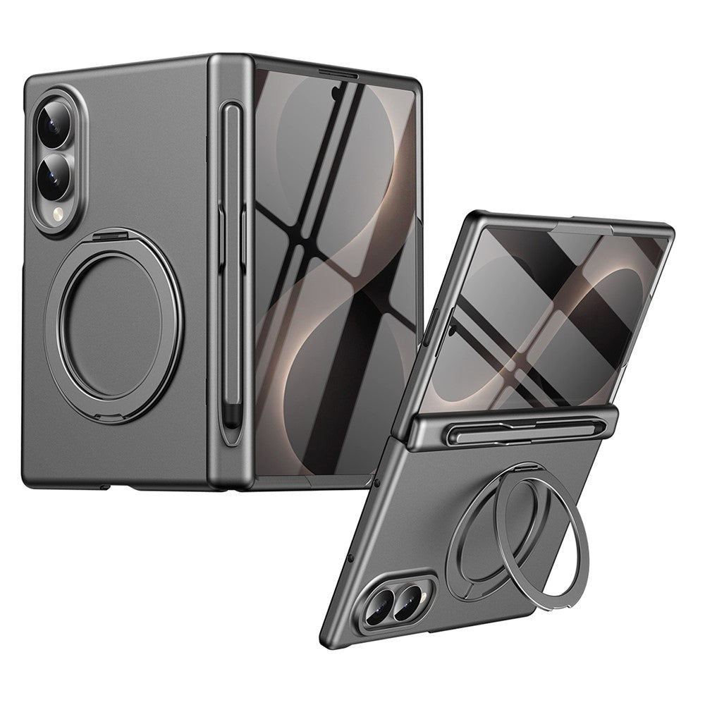 For Samsung Galaxy Z Fold8 Rotary Kickstand PC Phone Cover with Tempered Glass Film / Stylus