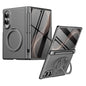 For Samsung Galaxy Z Fold8 Rotary Kickstand PC Phone Cover with Tempered Glass Film / Stylus