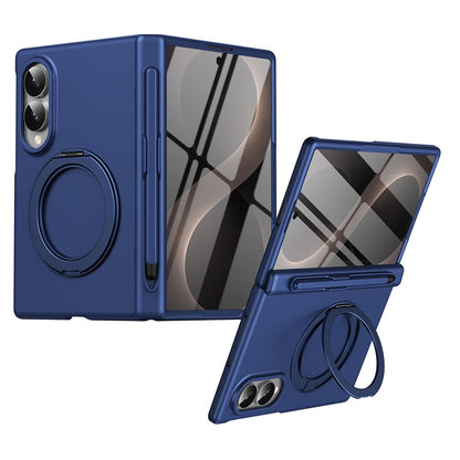 For Samsung Galaxy Z Fold8 Rotary Kickstand PC Phone Cover with Tempered Glass Film / Stylus