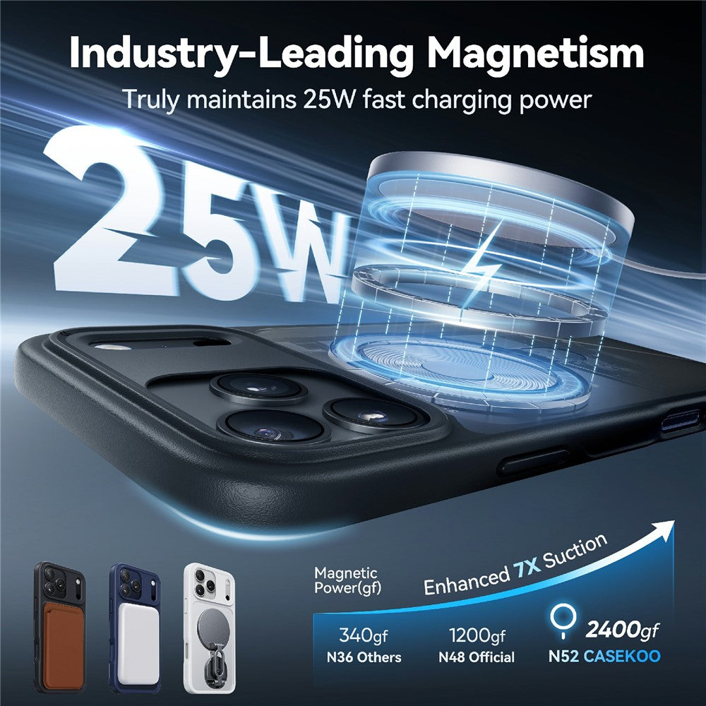 CASEKOO for iPhone 18 Pro / 17 Pro Case Magnetic Kickstand Translucent Matte PC + TPU Phone Cover Compatible with MagSafe
