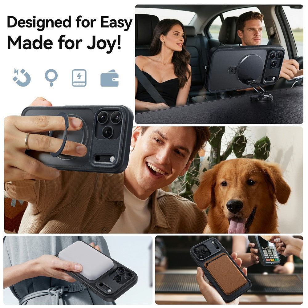 CASEKOO for iPhone 18 Pro / 17 Pro Case Magnetic Kickstand Translucent Matte PC + TPU Phone Cover Compatible with MagSafe
