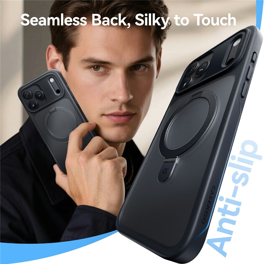 CASEKOO for iPhone 18 Pro / 17 Pro Case Magnetic Kickstand Translucent Matte PC + TPU Phone Cover Compatible with MagSafe
