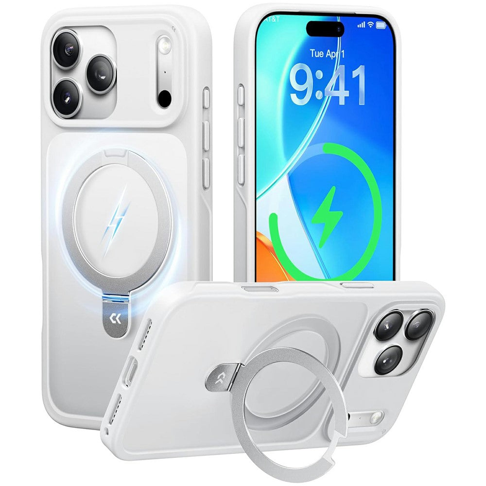 CASEKOO for iPhone 18 Pro / 17 Pro Case Magnetic Kickstand Translucent Matte PC + TPU Phone Cover Compatible with MagSafe