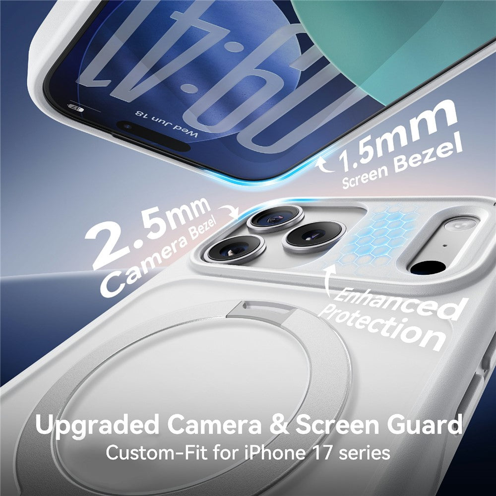 CASEKOO for iPhone 18 Pro / 17 Pro Case Magnetic Rotating Kickstand PC + TPU Matte Phone Cover