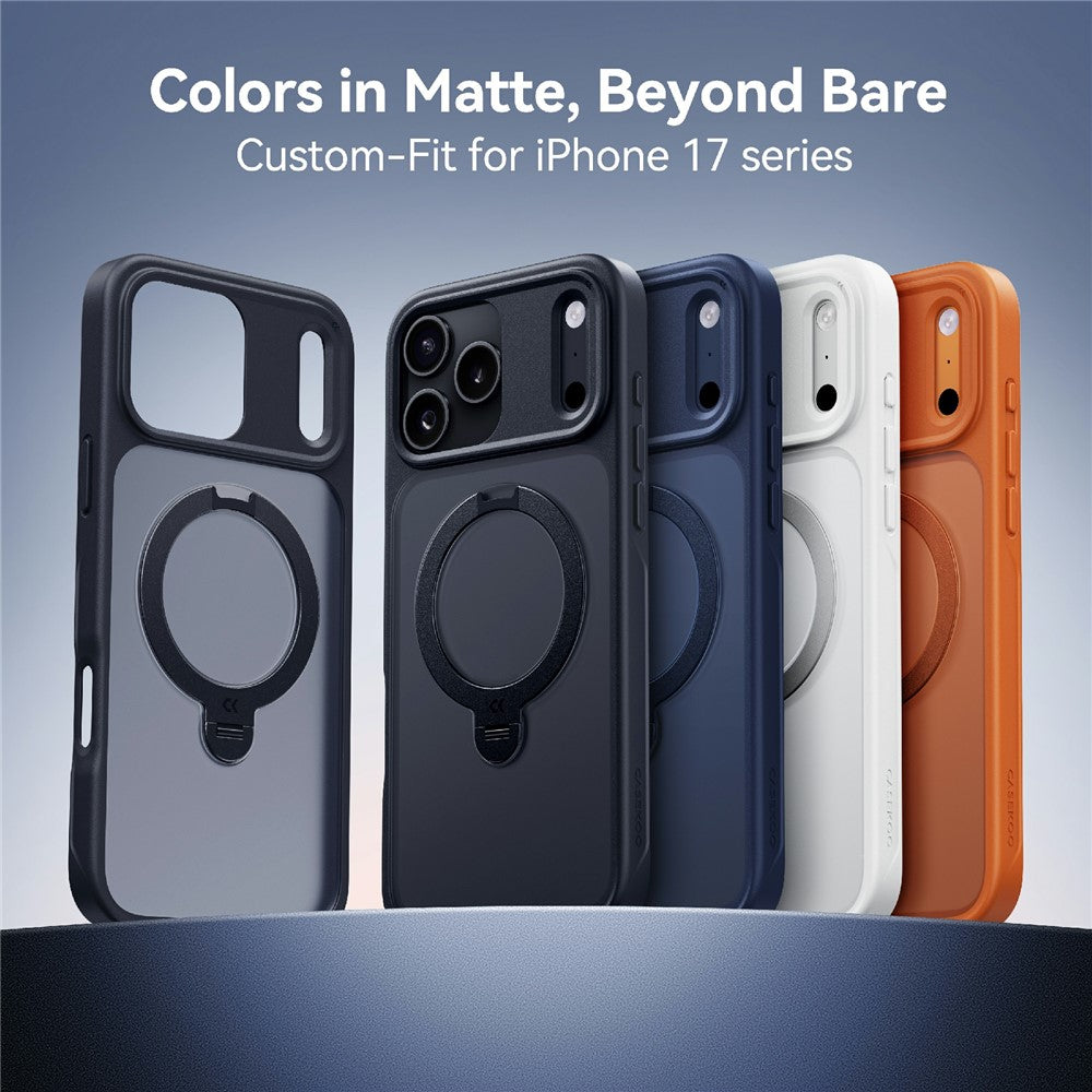 CASEKOO for iPhone 18 Pro / 17 Pro Case Magnetic Rotating Kickstand PC + TPU Matte Phone Cover