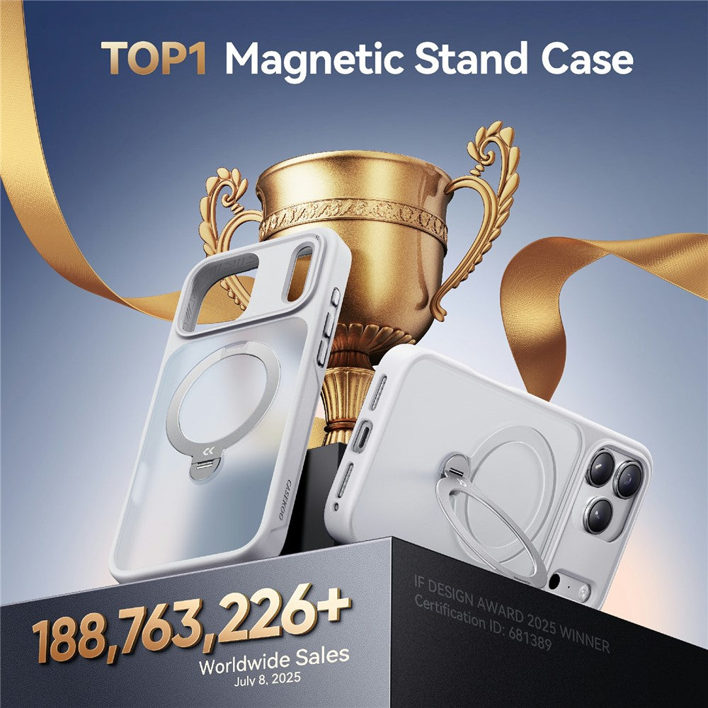 CASEKOO for iPhone 18 Pro / 17 Pro Case Magnetic Rotating Kickstand PC + TPU Matte Phone Cover