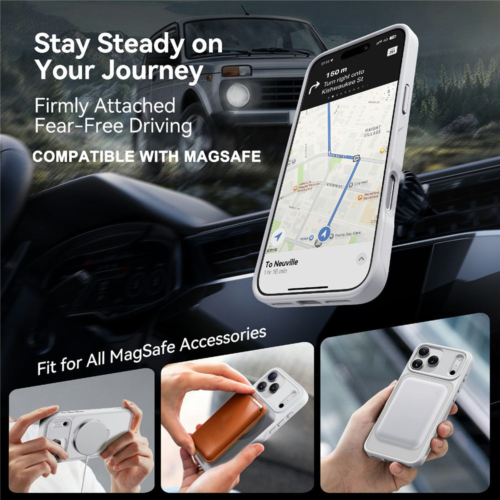 CASEKOO for iPhone 18 Pro / 17 Pro Case Magnetic Rotating Kickstand PC + TPU Matte Phone Cover