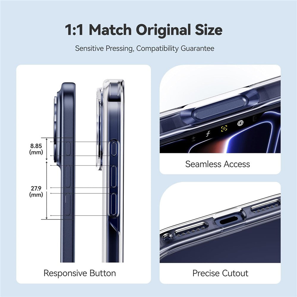 CASEKOO for iPhone 18 Pro / 17 Pro Case PC + TPU Clear Anti-Yellowing Phone Cover