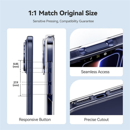 CASEKOO for iPhone 18 Pro / 17 Pro Case PC + TPU Clear Anti-Yellowing Phone Cover