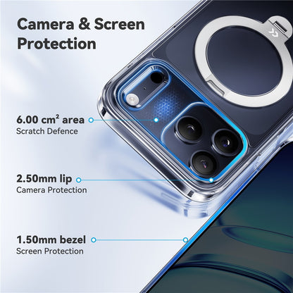 CASEKOO for iPhone 18 Pro Max / 17 Pro Max Magnetic Case Rotating Kickstand Clear PC + TPU Shockproof Back Cover