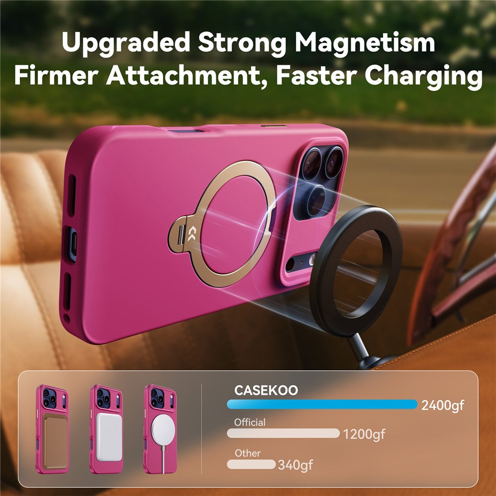 CASEKOO for iPhone 18 Pro Max / 17 Pro Max Case Magnetic Rotatable Kickstand PC + TPU Drop Protection Phone Cover