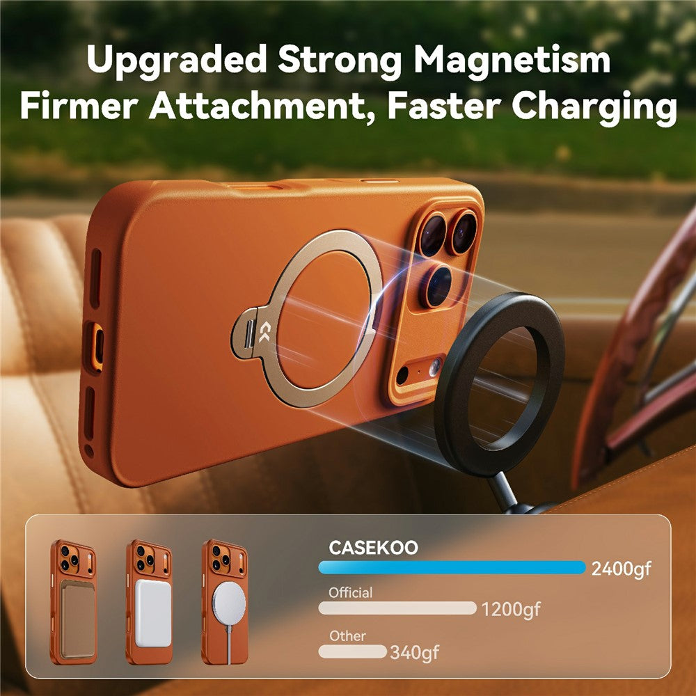CASEKOO for iPhone 18 Pro / 17 Pro Case Magnetic Rotatable Kickstand PC + TPU Drop Protection Phone Cover