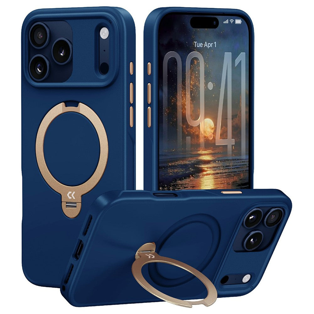 CASEKOO for iPhone 18 Pro / 17 Pro Case Magnetic Rotatable Kickstand PC + TPU Drop Protection Phone Cover