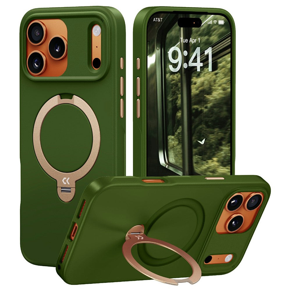 CASEKOO for iPhone 18 Pro / 17 Pro Case Magnetic Rotatable Kickstand PC + TPU Drop Protection Phone Cover