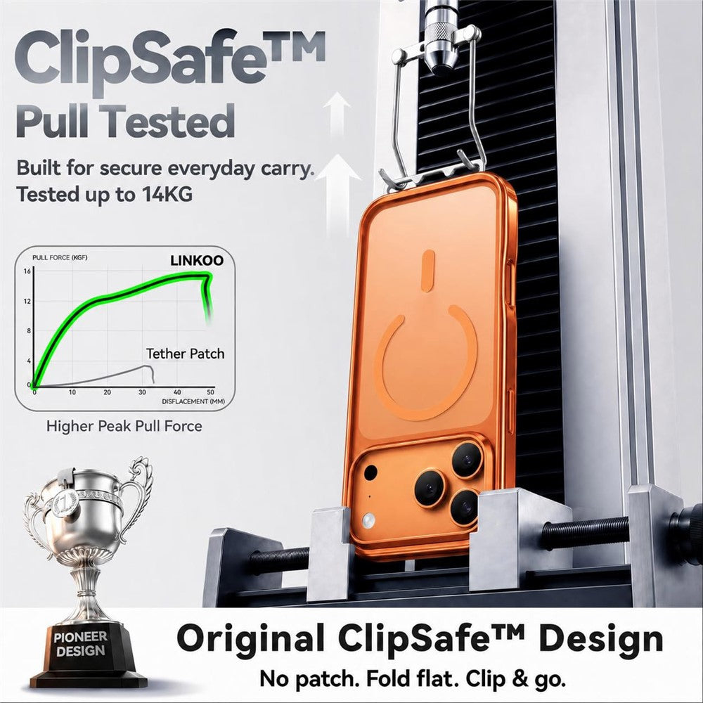 CASEKOO for iPhone 18 Pro / 17 Pro Case Compatible with MagSafe Hidden Foldable Buckle PC + TPU Phone Cover with Wrist Strap