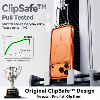 CASEKOO for iPhone 18 Pro / 17 Pro Case Compatible with MagSafe Hidden Foldable Buckle PC + TPU Phone Cover with Wrist Strap