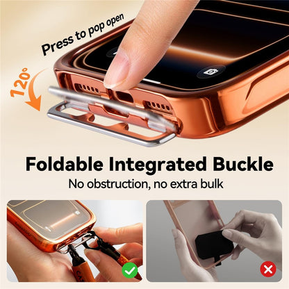 CASEKOO for iPhone 18 Pro / 17 Pro Case Compatible with MagSafe Hidden Foldable Buckle PC + TPU Phone Cover with Wrist Strap