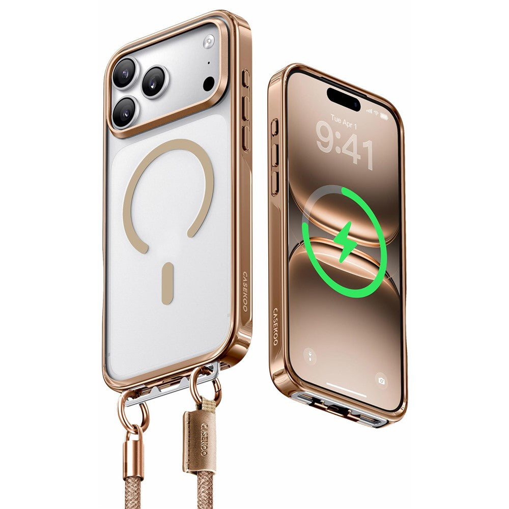 CASEKOO for iPhone 18 Pro Max / 17 Pro Max Magnetic Case Hidden Buckle PC + TPU Shockproof Protective Cover with Strap