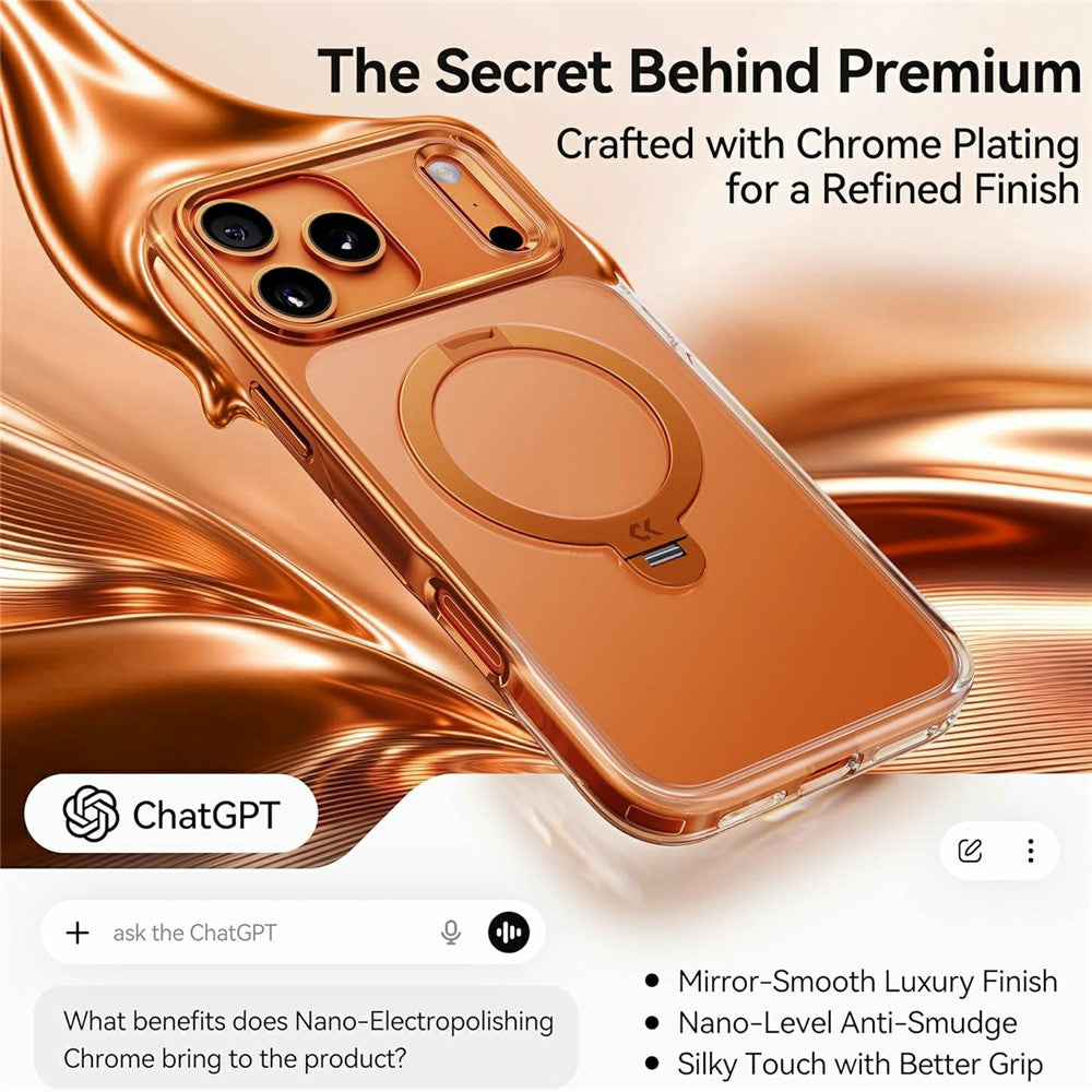 CASEKOO for iPhone 18 Pro Max  / 17 Pro Max Case Rotating Magnetic Kickstand TPE + TPU Shockproof Phone Cover