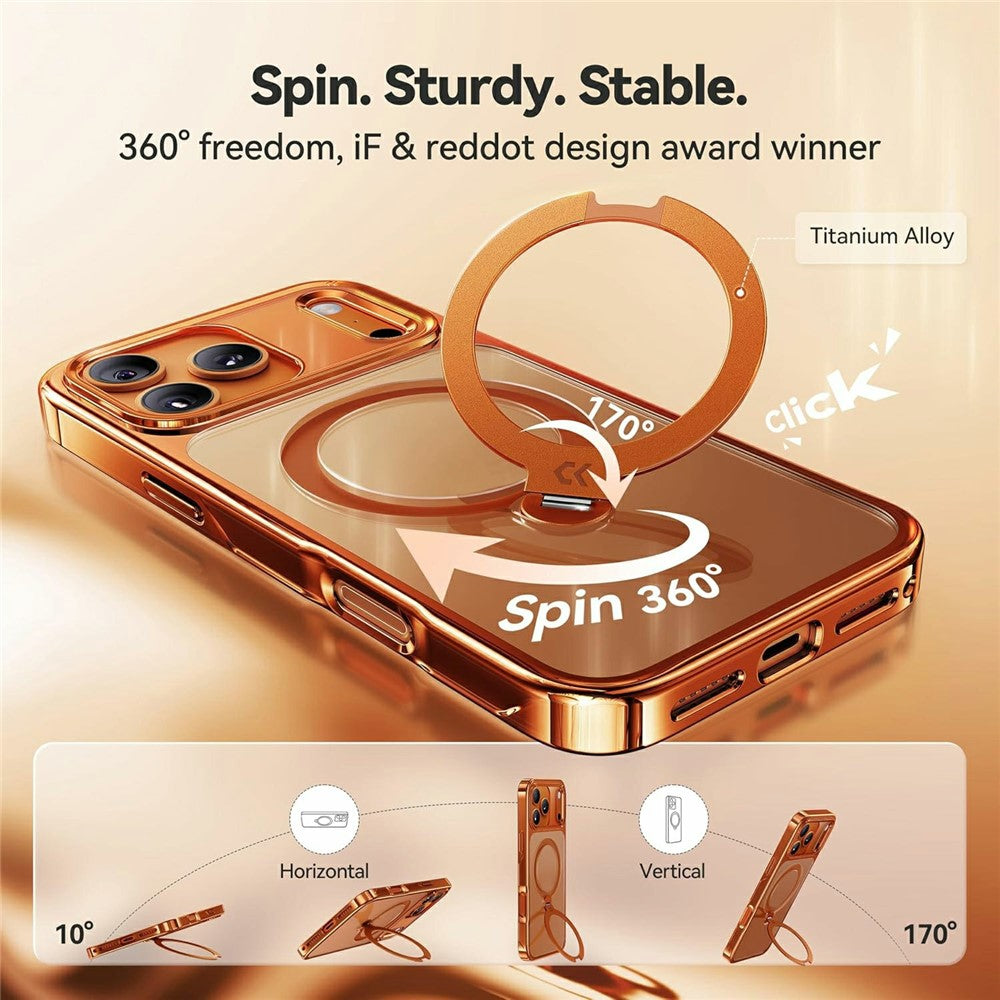 CASEKOO for iPhone 18 Pro Max  / 17 Pro Max Case Rotating Magnetic Kickstand TPE + TPU Shockproof Phone Cover