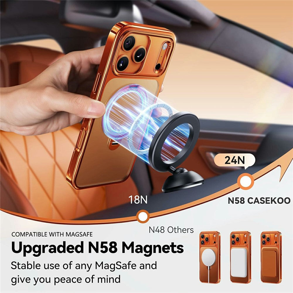 CASEKOO for iPhone 18 Pro Max  / 17 Pro Max Case Rotating Magnetic Kickstand TPE + TPU Shockproof Phone Cover