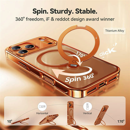 CASEKOO for iPhone 18 Pro / 17 Pro Case Rotating Magnetic Kickstand TPE + TPU Shockproof Phone Cover