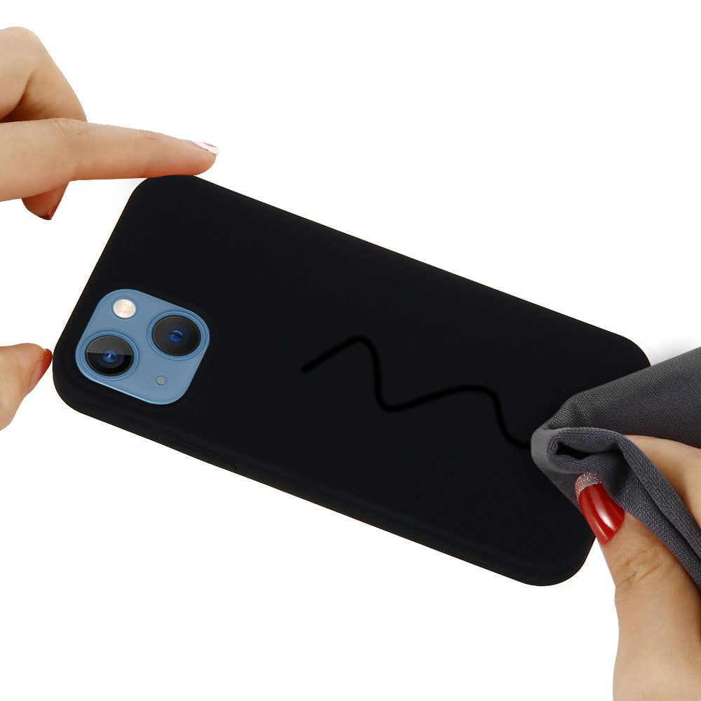 For iPhone 15 Flexible Liquid Silicone Phone Case Soft Lining Anti-drop Cover
