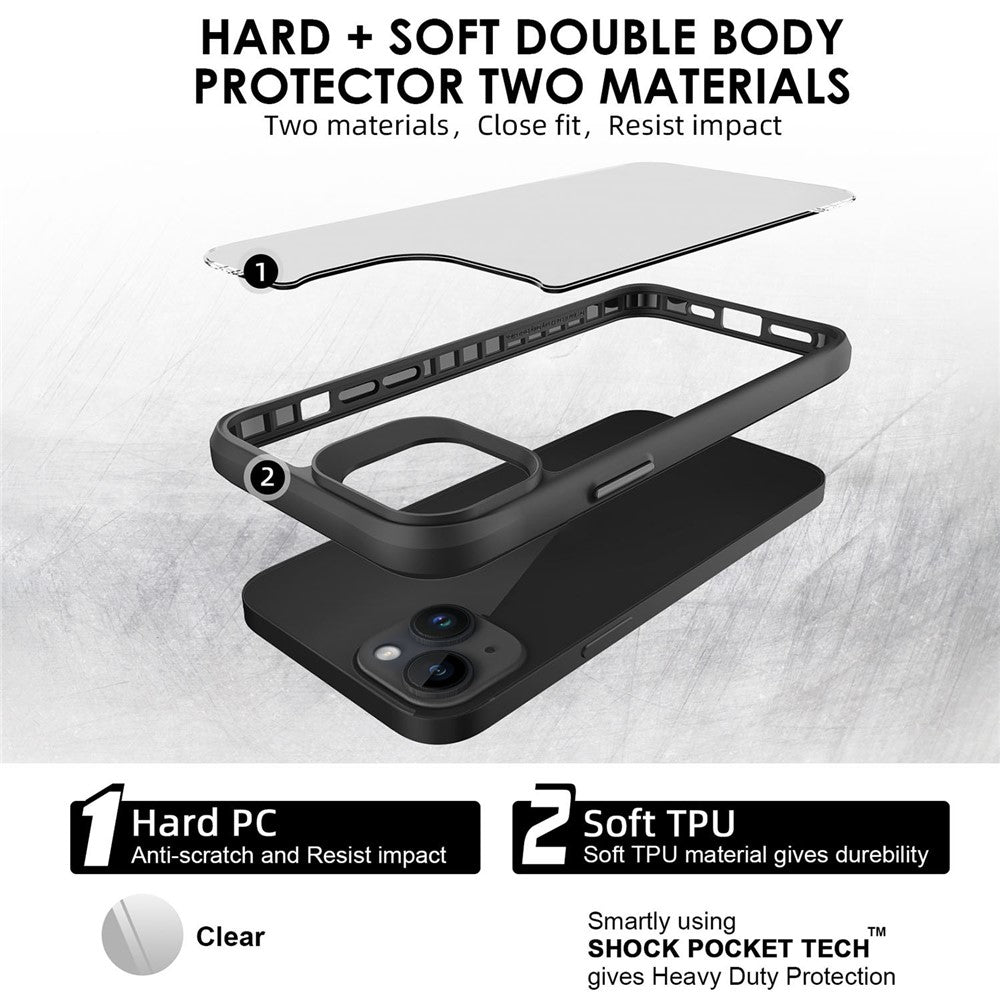 Combat X Mode Series for iPhone 15 Four Corner Shockproof Phone Case TPU + PC Back Cover