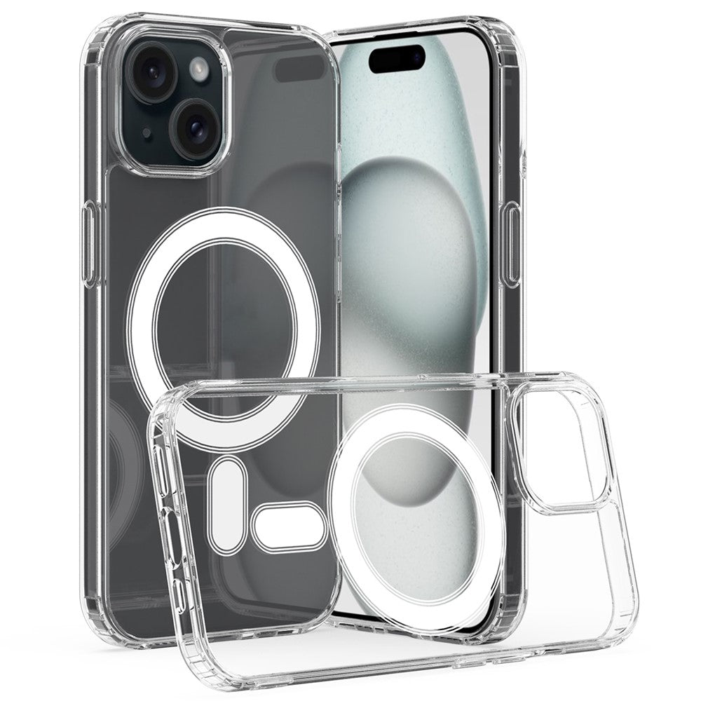Clear Phone Case for iPhone 15 , Magnetic Ring Acrylic+TPU Phone Shell Cover Compatible with MagSafe